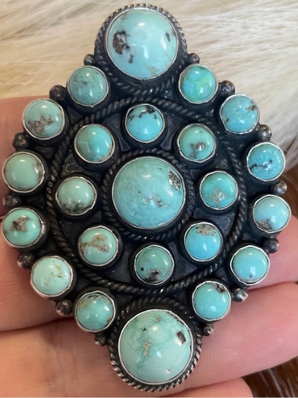 Navajo Turquoise Statement Sterling Ring